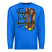 True Royal steppin' in to juneteenth heels Premium Sweatshirt - HRA Design Shop