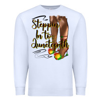 White steppin' in to juneteenth heels Premium Sweatshirt - HRA Design Shop