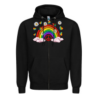 Black pride rainbow with daisy and butterfly Zipper Hoodie - texasbilliewilder