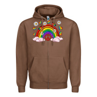 Chestnut pride rainbow with daisy and butterfly Zipper Hoodie - texasbilliewilder