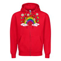 Red pride rainbow with daisy and butterfly Zipper Hoodie - texasbilliewilder