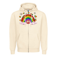Sandshell pride rainbow with daisy and butterfly Zipper Hoodie - texasbilliewilder