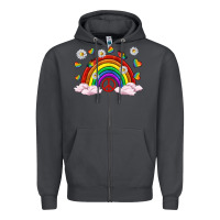 Smoke pride rainbow with daisy and butterfly Zipper Hoodie - texasbilliewilder