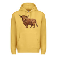 Antique Gold highland cow Premium Hoodie - BarkalooDesign