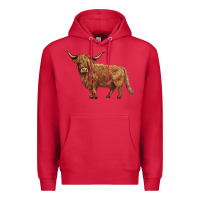 Cardinal highland cow Premium Hoodie - BarkalooDesign