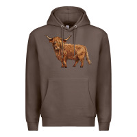 Coffee highland cow Premium Hoodie - BarkalooDesign