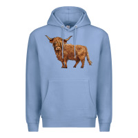 Colony Blue highland cow Premium Hoodie - BarkalooDesign