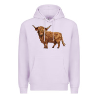 Lilac highland cow Premium Hoodie - BarkalooDesign