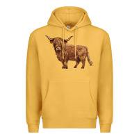 Mustard highland cow Premium Hoodie - BarkalooDesign
