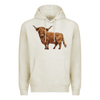 Oatmeal Heather highland cow Premium Hoodie - BarkalooDesign