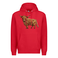 Red highland cow Premium Hoodie - BarkalooDesign