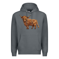 Rock highland cow Premium Hoodie - BarkalooDesign