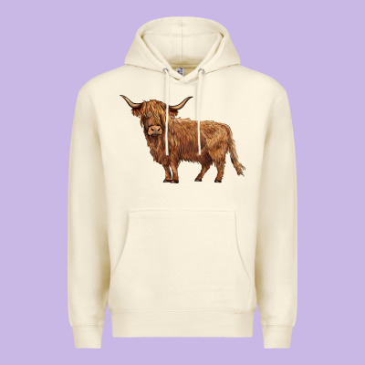 Highland Cow Premium Hoodie Designed By Barkaloodesign