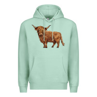Seafoam highland cow Premium Hoodie - BarkalooDesign