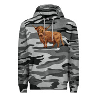 Slate Camo highland cow Premium Hoodie - BarkalooDesign