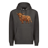 Smoke highland cow Premium Hoodie - BarkalooDesign