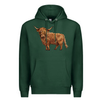 Sports Green highland cow Premium Hoodie - BarkalooDesign