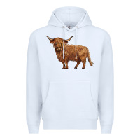 White highland cow Premium Hoodie - BarkalooDesign