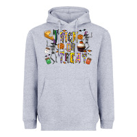 Heather Grey trick or treat Heavyweight Hoodie - CowhideDigitalArt