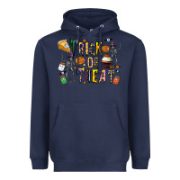 Navy trick or treat Heavyweight Hoodie - CowhideDigitalArt