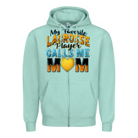 Seafoam my favorite lacrosse player calls me mom Zipper Hoodie - Zillion Design Studio