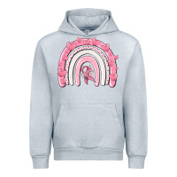 Heather Grey breast cancer  rainbow Urban Hoodie - MaliasSmallBusiness