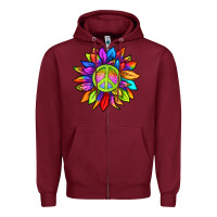 Burgundy pride sunflower Zipper Hoodie - texasbilliewilder
