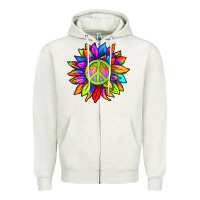 Oatmeal Heather pride sunflower Zipper Hoodie - texasbilliewilder