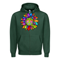 Sports Green pride sunflower Zipper Hoodie - texasbilliewilder