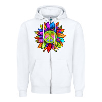 White pride sunflower Zipper Hoodie - texasbilliewilder