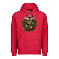 Cardinal christmas wreath baby calf Premium Hoodie - BarkalooDesign