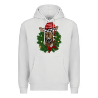 Dove Grey christmas wreath baby calf Premium Hoodie - BarkalooDesign