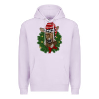 Lilac christmas wreath baby calf Premium Hoodie - BarkalooDesign