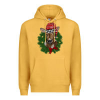 Mustard christmas wreath baby calf Premium Hoodie - BarkalooDesign