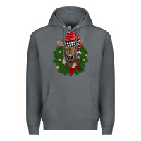 Rock christmas wreath baby calf Premium Hoodie - BarkalooDesign