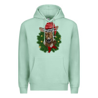 Seafoam christmas wreath baby calf Premium Hoodie - BarkalooDesign