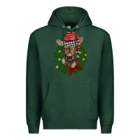 Sports Green christmas wreath baby calf Premium Hoodie - BarkalooDesign