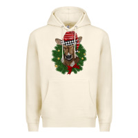Tofu christmas wreath baby calf Premium Hoodie - BarkalooDesign