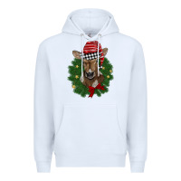 White christmas wreath baby calf Premium Hoodie - BarkalooDesign