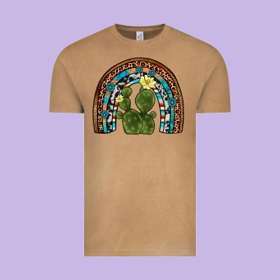 Cactus Gemstone Rainbow Vintage Tee Designed By Artiststas