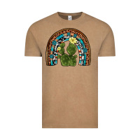 Vintage Coffee cactus gemstone rainbow Vintage Tee - Artiststas