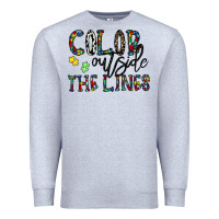 Heather Grey color outside the lines Premium Sweatshirt - CowhideDigitalArt