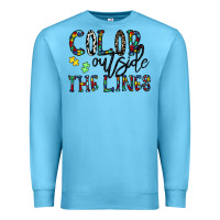 Ocean Blue color outside the lines Premium Sweatshirt - CowhideDigitalArt