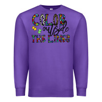 Purple color outside the lines Premium Sweatshirt - CowhideDigitalArt