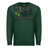Sports Green color outside the lines Premium Sweatshirt - CowhideDigitalArt