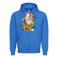 True Royal Bunny With Sunflowers Zipper Hoodie - RanaPortraitStore