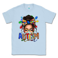 Autism Mom Afro Messy Bun (1) Classic Tee | Teevron