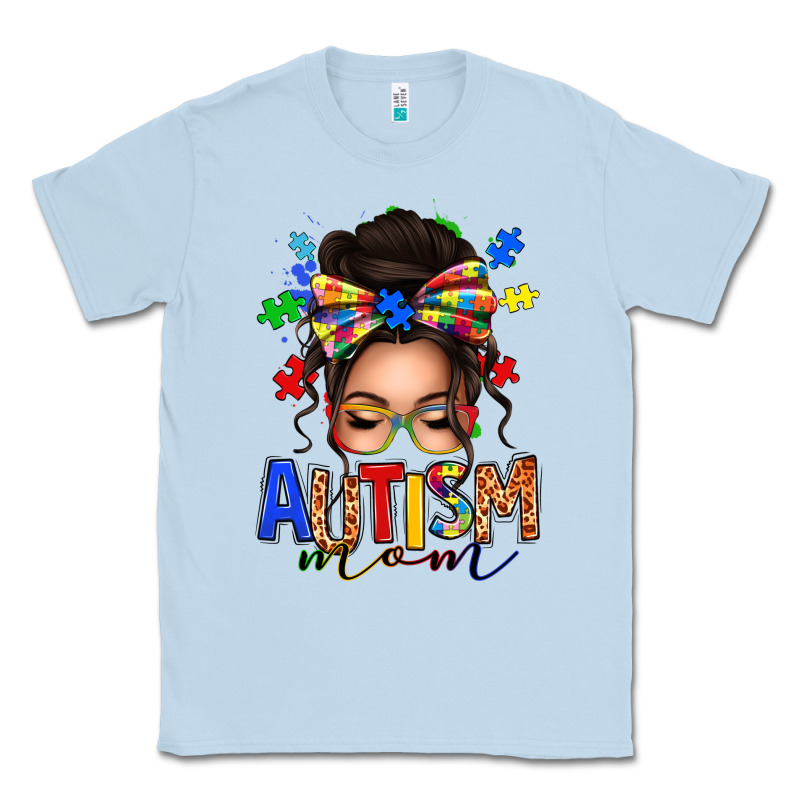 Autism Mom Afro Messy Bun (1) Classic Tee by texasbilliewilder | Teevron