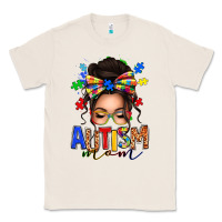 Natural autism mom afro messy bun (1) Classic Tee - texasbilliewilder