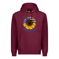 Burgundy American flag sunflower Premium Hoodie - Jasminsmagicworld